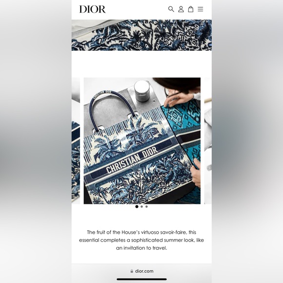 The Dior Book Tote with Palm Trees in large dimension - Picture 6 of 8